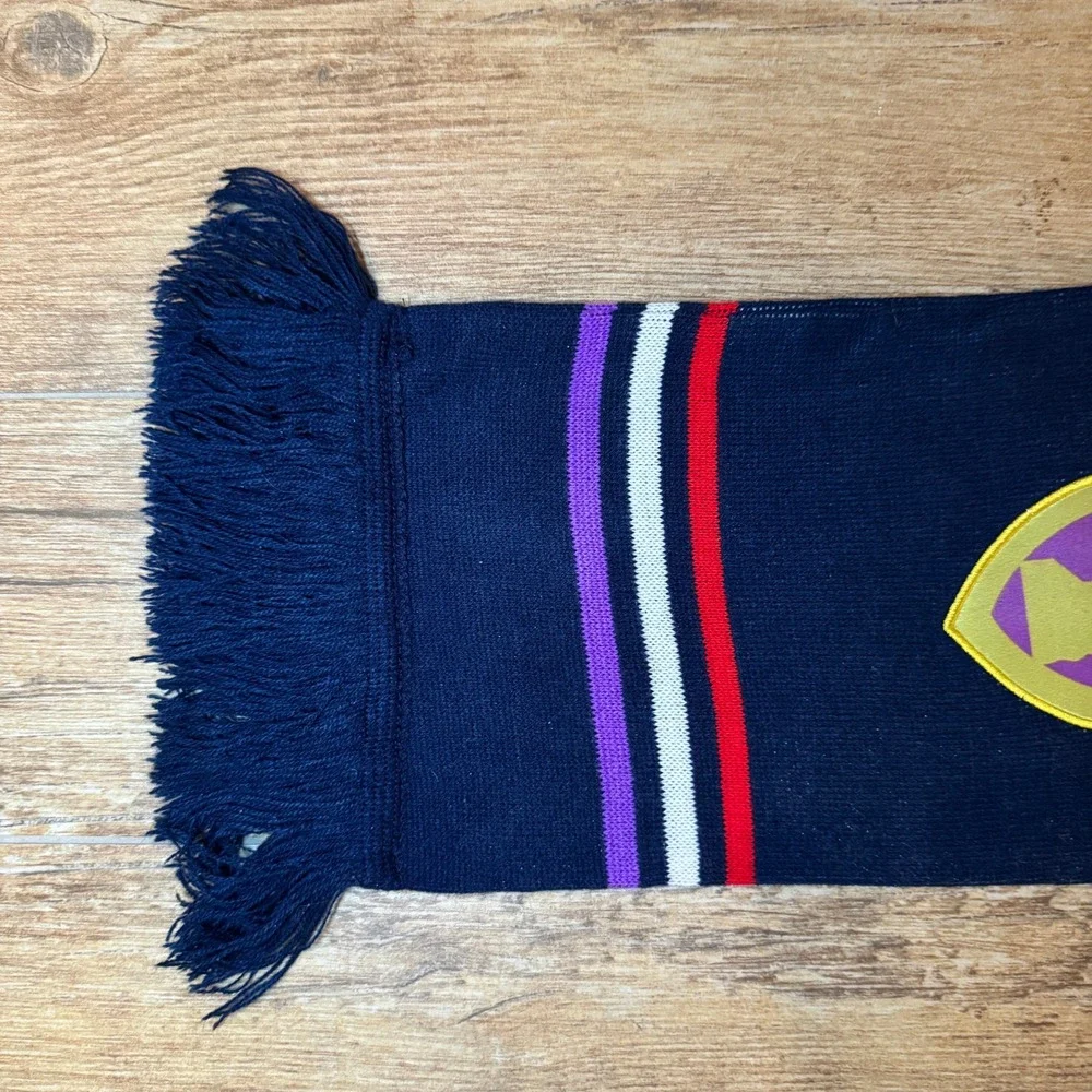 Armed Forces Bowl Scarf Navy‎ Blue Purple White Red Stripe Fringed